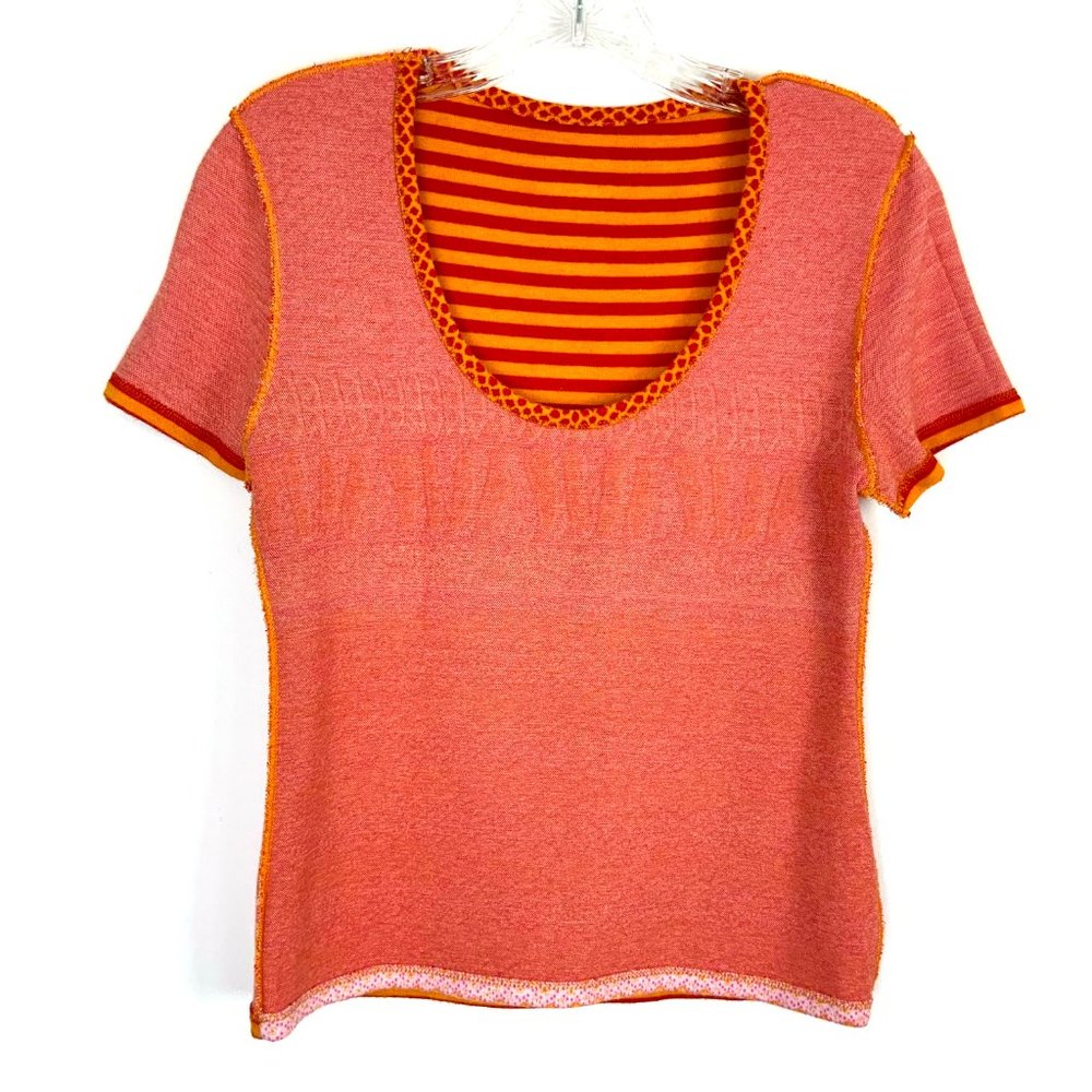 KENZO Jeans Vintage Y2K Modal Knit Multicolor Top Tee Sz XL (M) - Picture 12 of 16